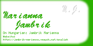 marianna jambrik business card